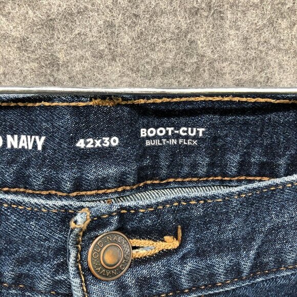 Old Navy Boot Cut Jeans Mens 42x30 Built In Flex Blue - Picture 6 of 10